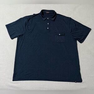 Rafter C Mens 2XL Blue Polo Shirt Performance‎ Pearl Snap And Button